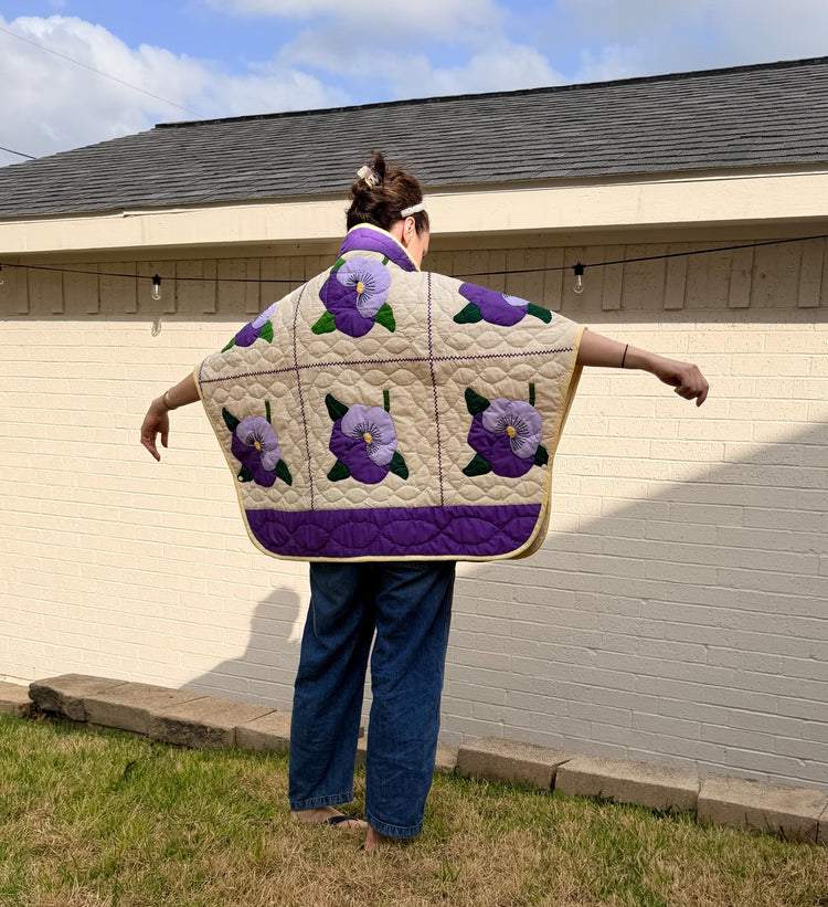 The Capri Vintage Quilt Poncho