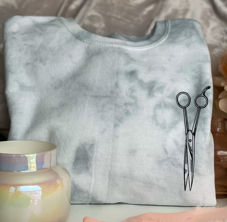 Scissors Tie Dye Crewneck Sweatshirt